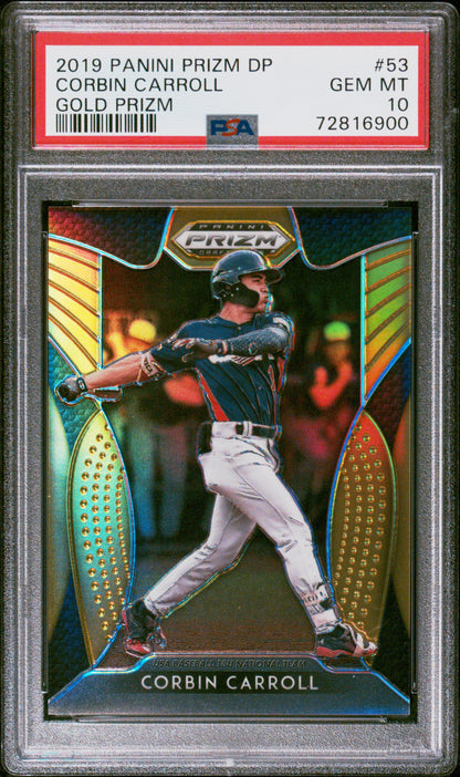 Corbin Carroll 2019 Prizm Draft Picks Gold Prizm /10 PSA 10