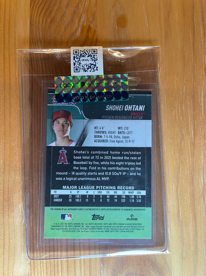 Shohei Ohtani 2022 Topps Stadium Club Orange Foil On-Card Auto /5