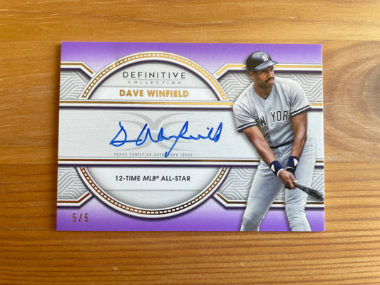 Dave Winfield 2022 Topps Definitive Purple Auto /5